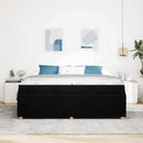 Sengestel med madras Sort 200 x 200 cm Stof