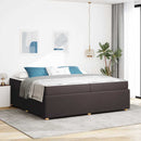 Sengestel med madras Mørk Brun 200 x 200 cm Stof