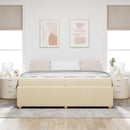 Sengestel med madras Creme 200 x 200 cm Stof