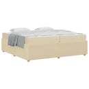 Sengestel med madras Creme 200 x 200 cm Stof