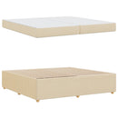 Sengestel med madras Creme 200 x 200 cm Stof