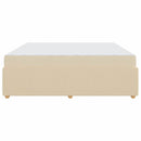 Sengestel med madras Creme 200 x 200 cm Stof