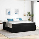Sengestel med madras Sort 200 x 200 cm Stof