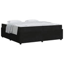 Sengestel med madras Sort 200 x 200 cm Stof