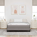 Box spring seng med madras Gråbrun 140 x 200 cm Stof