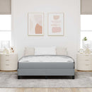 Box spring seng med madras Lysegrå 160 x 200 cm Stof