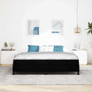 Box spring seng med madras Sort 180 x 200 cm Stof
