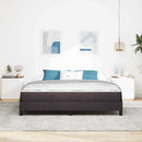 Box spring seng med madras Mørk Brun 180 x 200 cm Stof