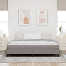 Box spring seng med madras Gråbrun 180 x 200 cm Stof