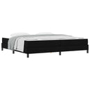 Box spring seng med madras Sort 200 x 200 cm Stof