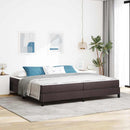 Box spring seng med madras Mørk Brun 200 x 200 cm Stof