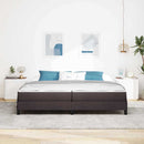 Box spring seng med madras Mørk Brun 200 x 200 cm Stof