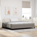 Box spring seng med madras Gråbrun 200 x 200 cm Stof