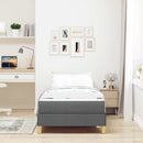 Box spring seng med madras Mørkegrå 80 x 200 cm Stof