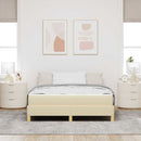 Box spring seng med madras Creme 140 x 190 cm Stof