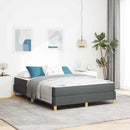 Box spring seng med madras Mørkegrå 140 x 200 cm Stof