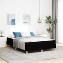 Box spring seng med madras Sort 140 x 200 cm Stof