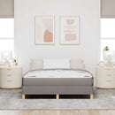 Box spring seng med madras Gråbrun 140 x 200 cm Stof
