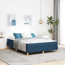 Box spring seng med madras Blå 140 x 200 cm Stof