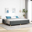 Box spring seng med madras Mørkegrå 200 x 200 cm Stof