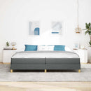 Box spring seng med madras Mørkegrå 200 x 200 cm Stof