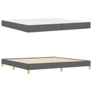 Box spring seng med madras Mørkegrå 200 x 200 cm Stof
