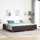 Box spring seng med madras Mørk Brun 200 x 200 cm Stof