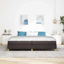 Box spring seng med madras Mørk Brun 200 x 200 cm Stof
