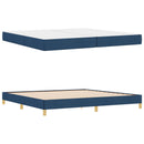 Box spring seng med madras Blå 200 x 200 cm Stof