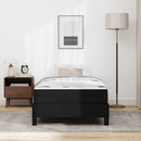 Sengestel med madras Sort 90 x 200 cm Stof