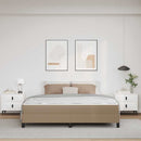 Sengestel med madras Cappuccino 180 x 200 cm Stof
