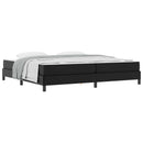 Sengestel med madras Sort 200 x 200 cm Stof