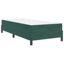Box spring seng med madras Mørkegrøn 80 x 200 cm Stof