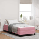 Box spring seng med madras Lyserød 90 x 200 cm Stof