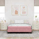 Box spring seng med madras Lyserød 140 x 190 cm Stof