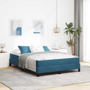 Box spring seng med madras Mørk blå 140 x 200 cm Stof