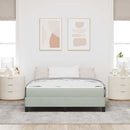 Box spring seng med madras Lysegrå 160 x 200 cm Stof