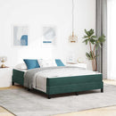 Box spring seng med madras Mørkegrøn 160 x 200 cm Stof