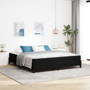 Box spring seng med madras Sort 180 x 200 cm Stof