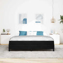 Box spring seng med madras Sort 180 x 200 cm Stof