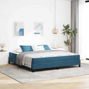 Box spring seng med madras Mørk blå 180 x 200 cm Stof