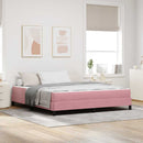 Box spring seng med madras Lyserød 180 x 200 cm Stof