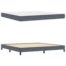 Box spring seng med madras Mørkegrå 200 x 200 cm Stof