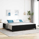 Box spring seng med madras Sort 200 x 200 cm Stof