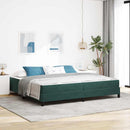 Box spring seng med madras Mørkegrøn 200 x 200 cm Stof