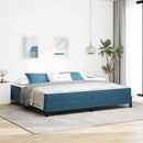 Box spring seng med madras Mørk blå 200 x 200 cm Stof