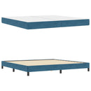 Box spring seng med madras Mørk blå 200 x 200 cm Stof