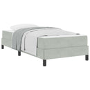 Box spring seng med madras Lysegrå 90 x 220 cm Stof