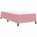 Box spring seng med madras Lyserød 90 x 220 cm Stof