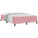 Box spring seng med madras Lyserød 160 x 220 cm Stof